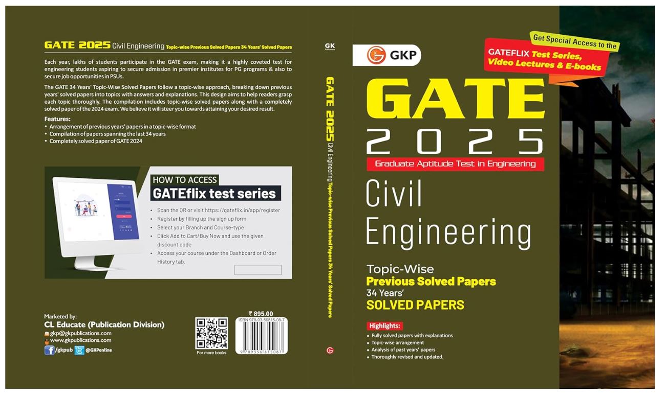 GKP GATE 2025 : Civil Engineering - 34 Years' Topic Wise Previous Solved